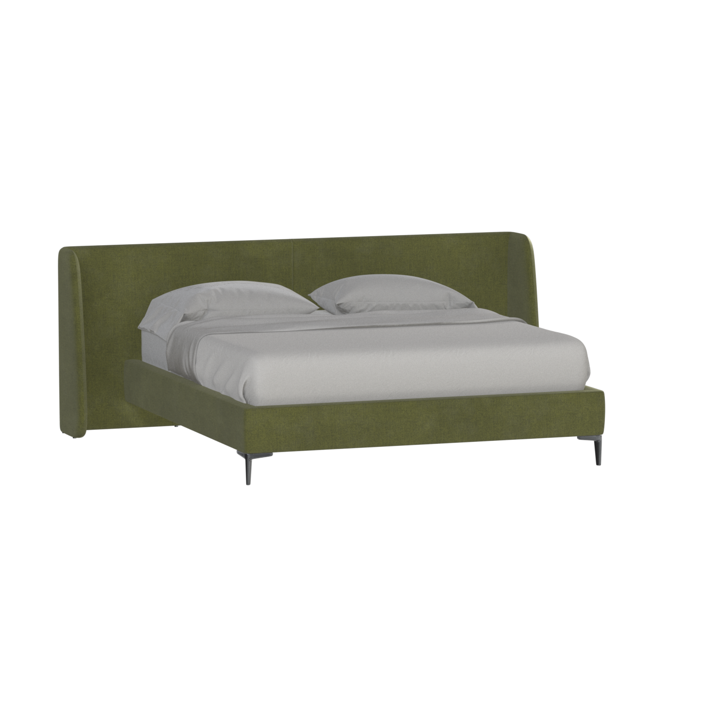 Abbey Upholstered Bed with Structured Headboard and Refined Lines