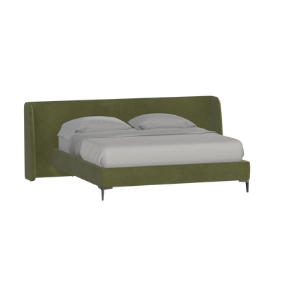 Abbey Upholstered Bed with Structured Headboard and Refined Lines