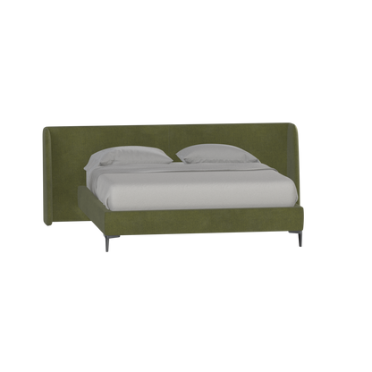 Abbey Upholstered Bed with Structured Headboard and Refined Lines