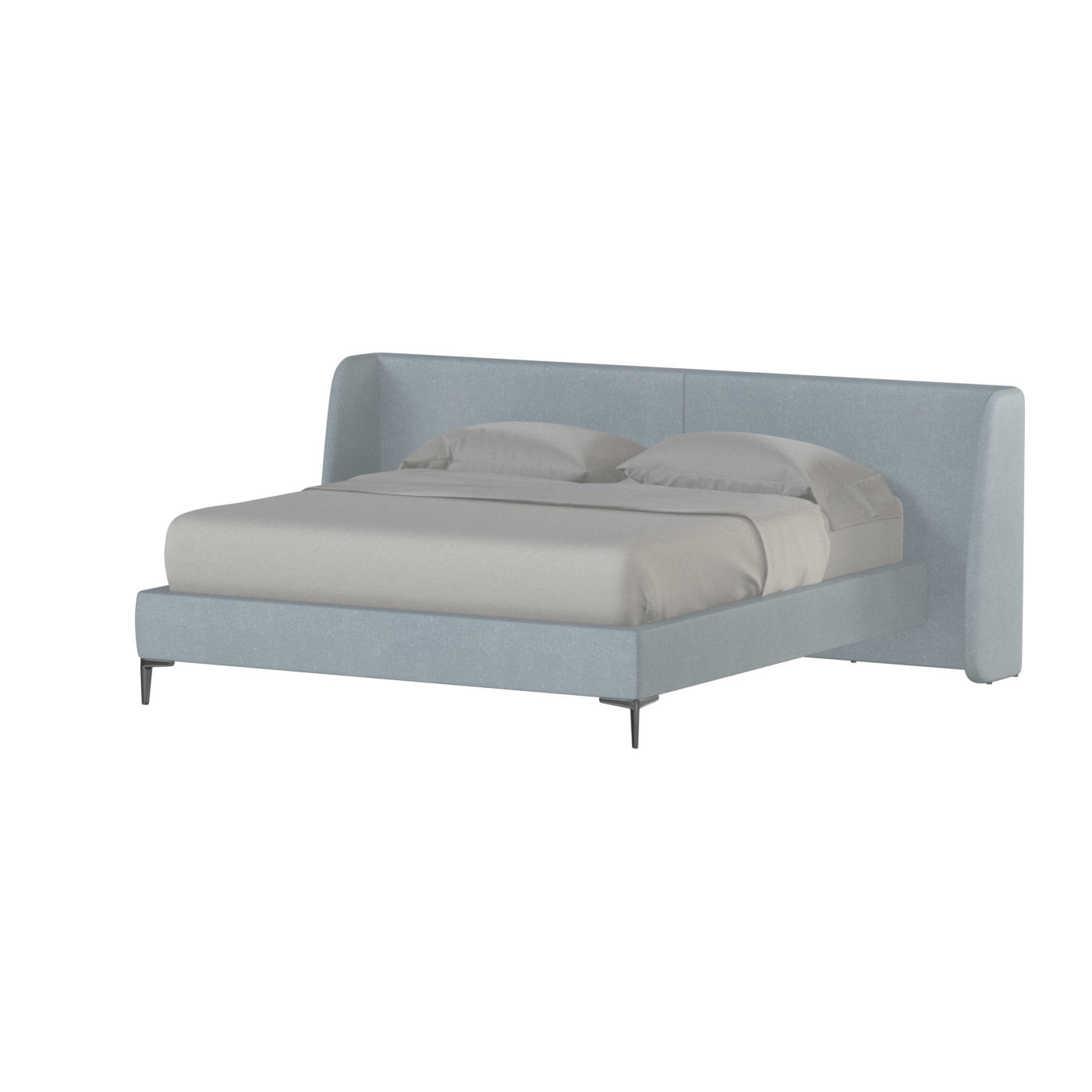 Abbey Upholstered Bed with Structured Headboard and Refined Lines