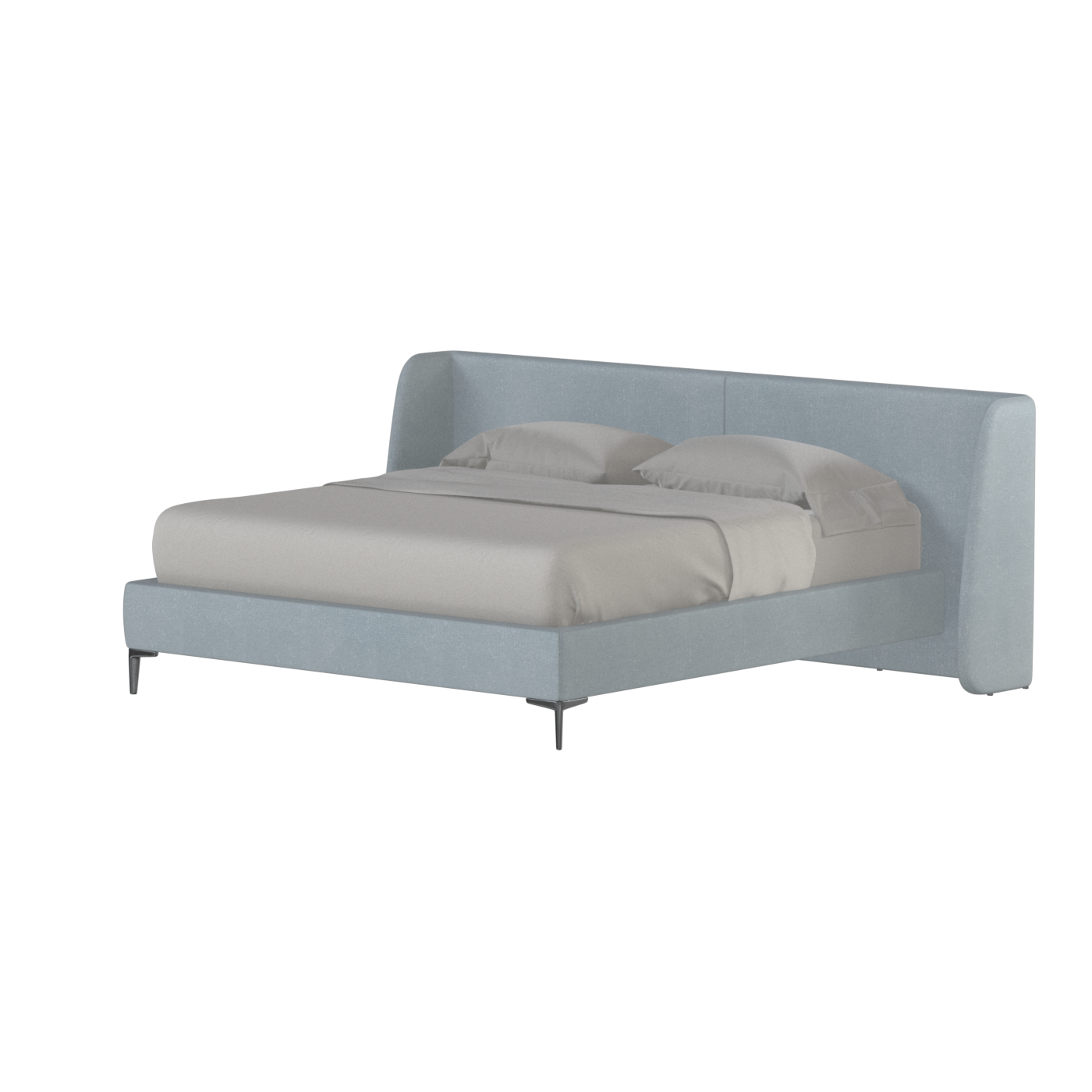 Abbey Upholstered Bed with Structured Headboard and Refined Lines