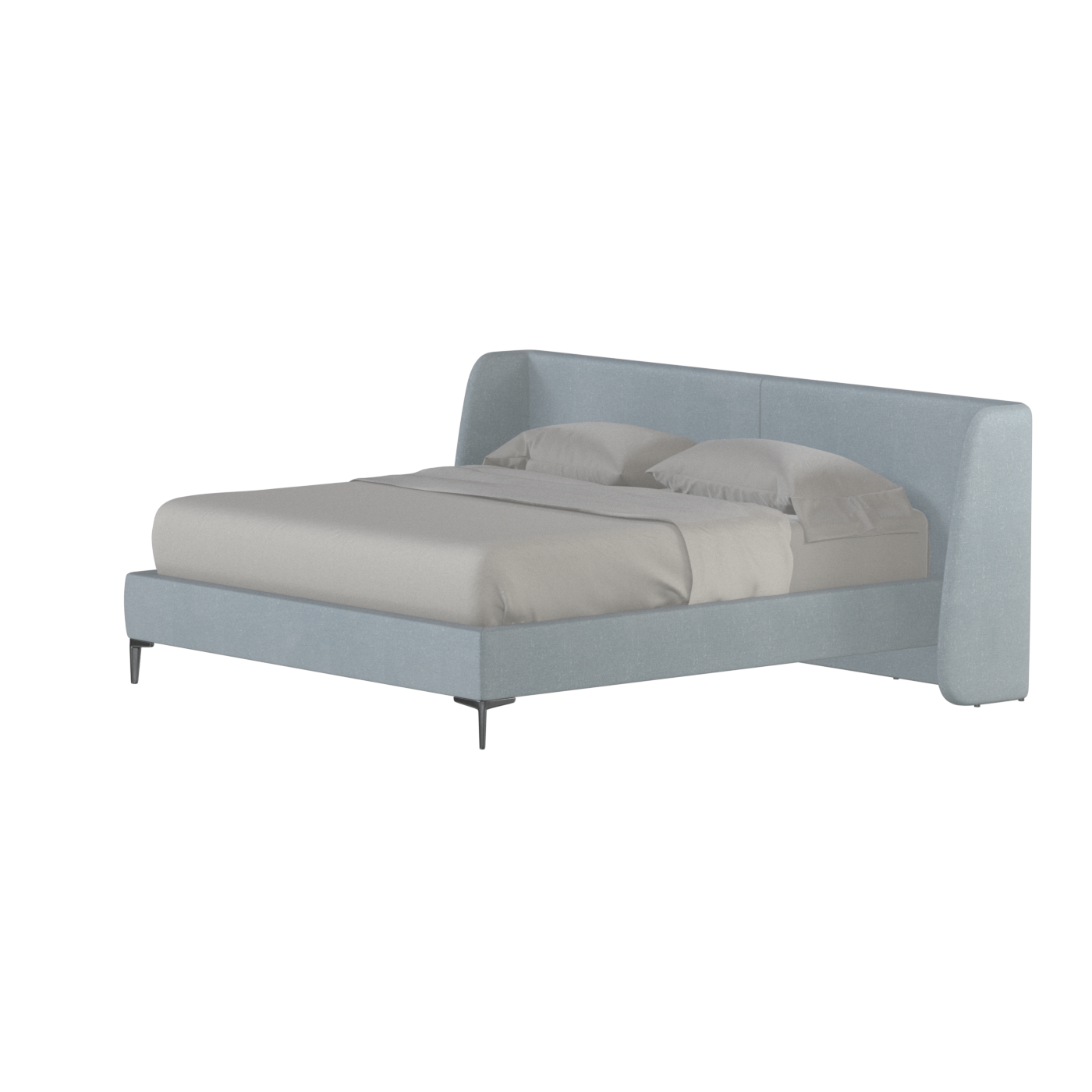 Abbey Upholstered Bed with Structured Headboard and Refined Lines
