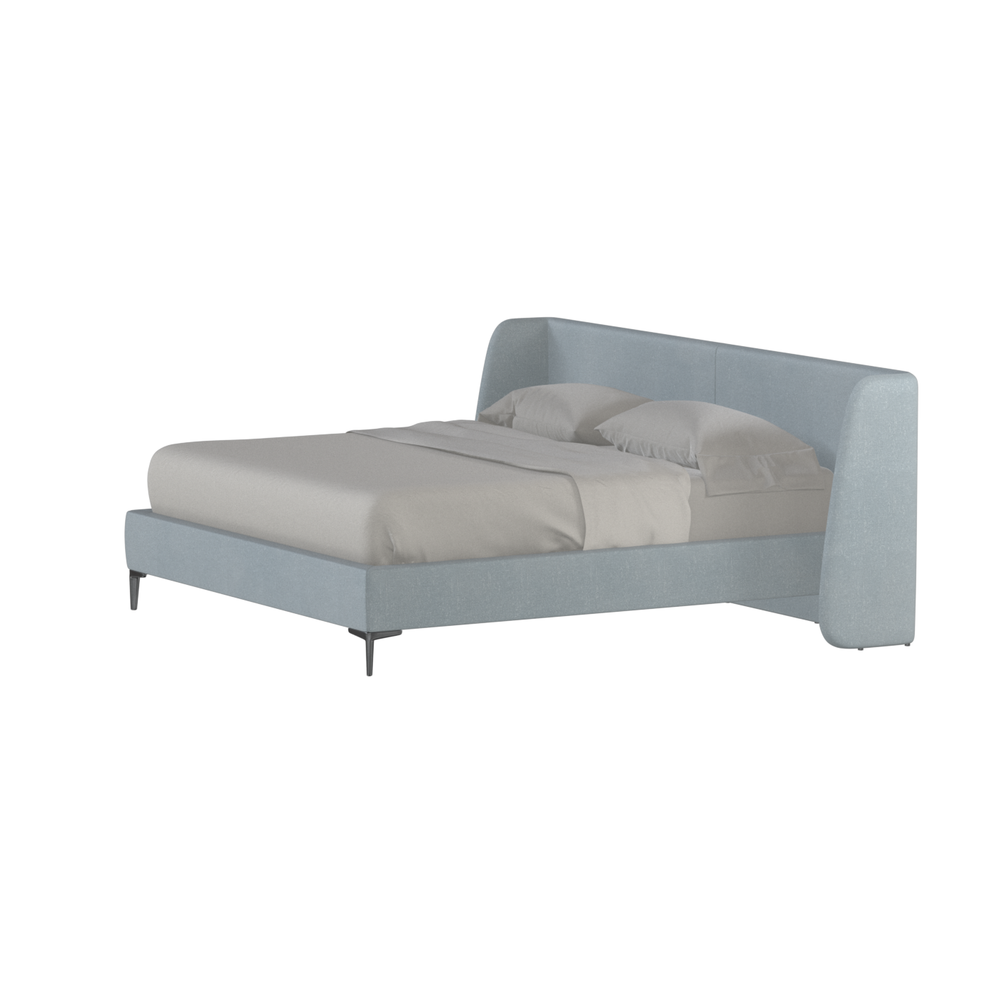 Abbey Upholstered Bed with Structured Headboard and Refined Lines