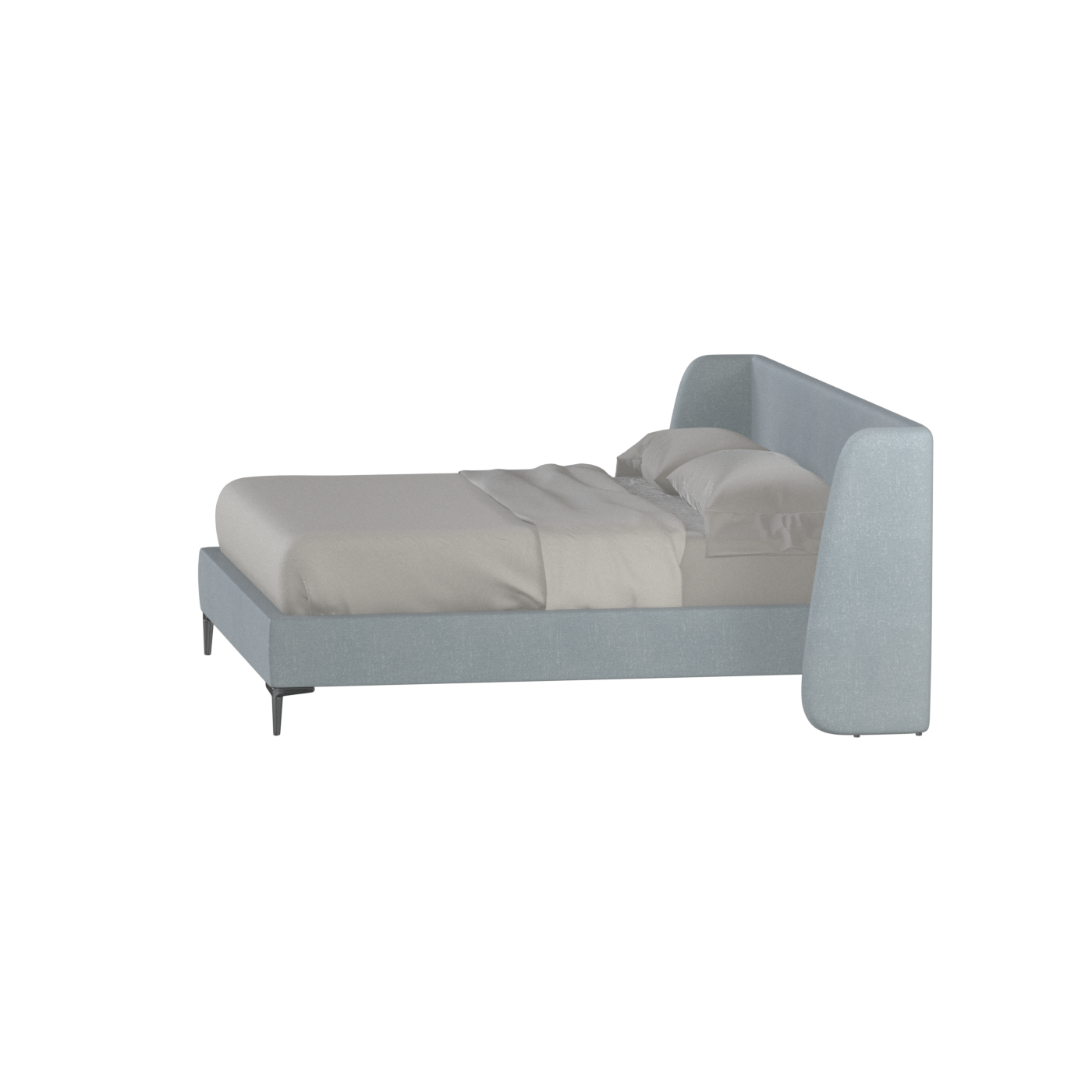 Abbey Upholstered Bed with Structured Headboard and Refined Lines