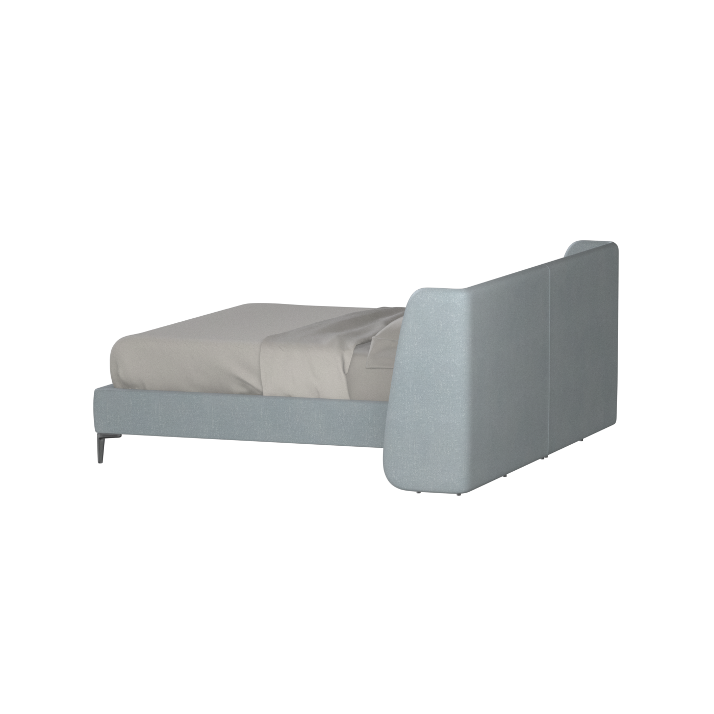 Abbey Upholstered Bed with Structured Headboard and Refined Lines