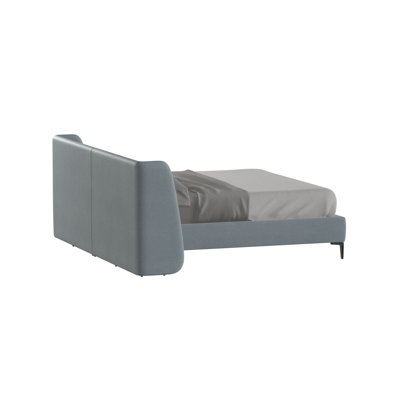 Abbey Upholstered Bed with Structured Headboard and Refined Lines