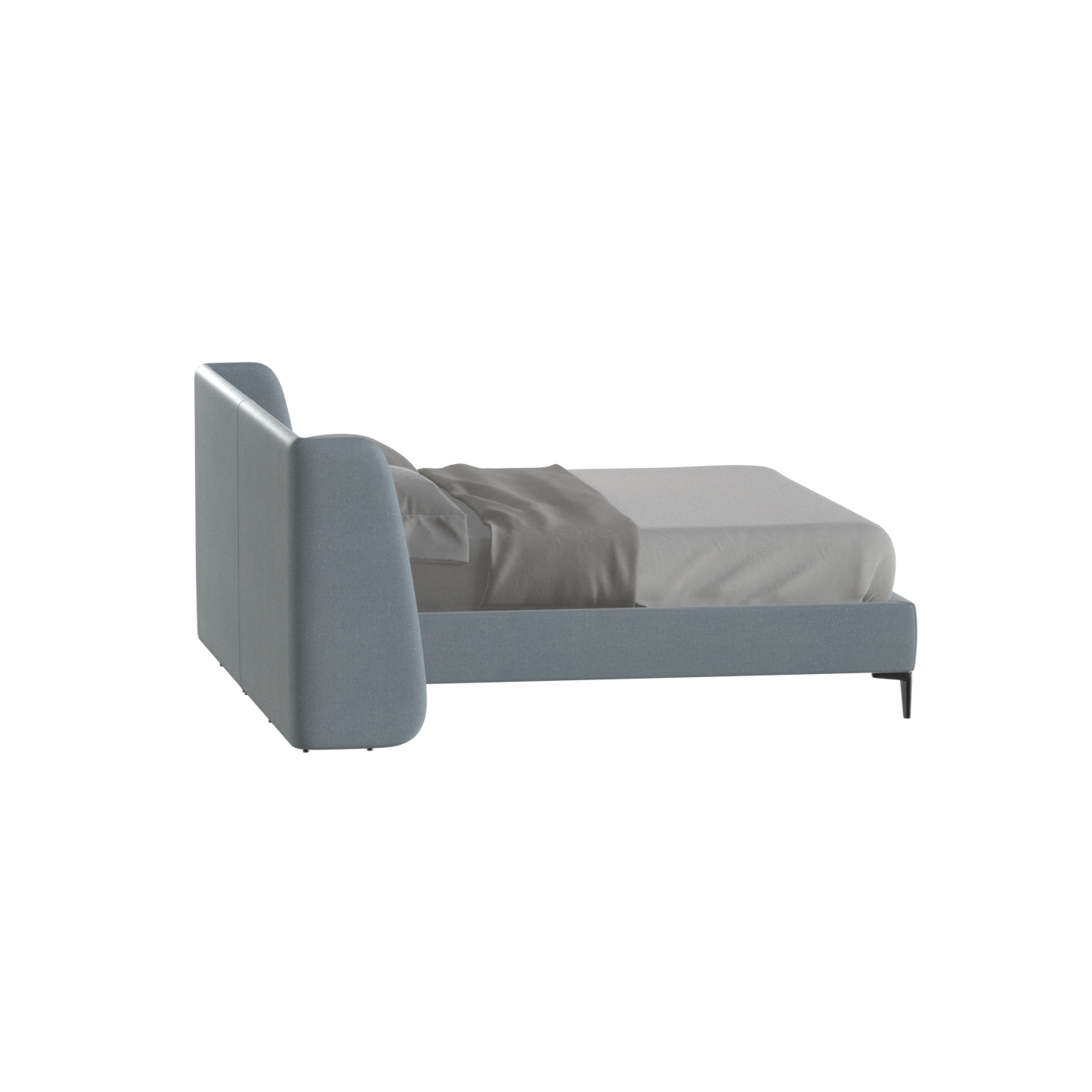 Abbey Upholstered Bed with Structured Headboard and Refined Lines