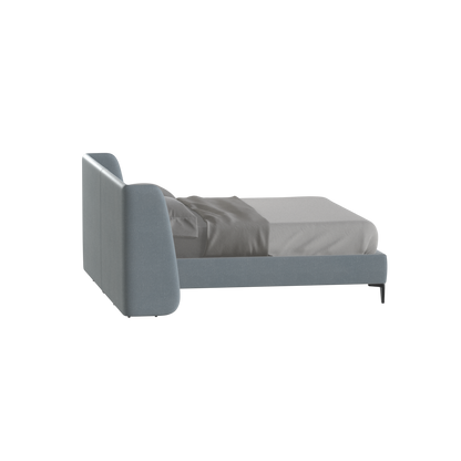 Abbey Upholstered Bed with Structured Headboard and Refined Lines