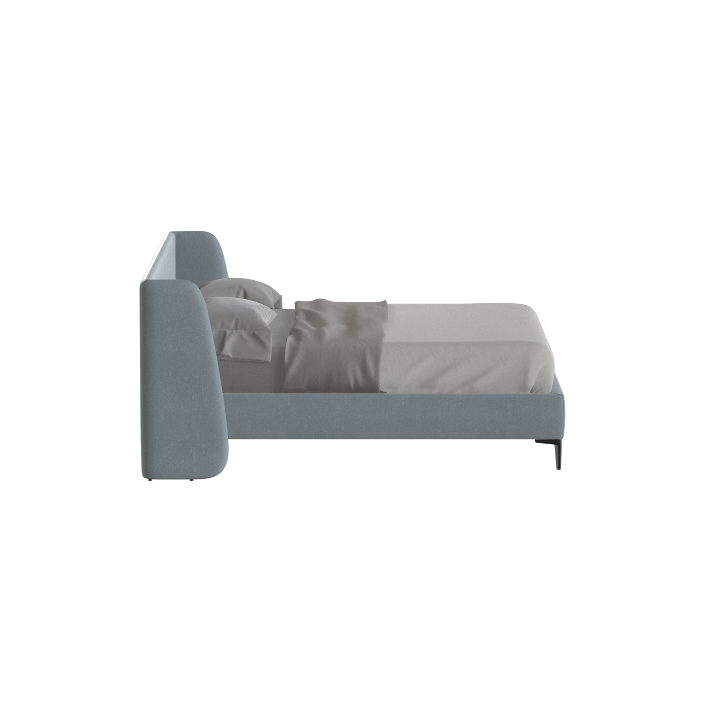 Abbey Upholstered Bed with Structured Headboard and Refined Lines