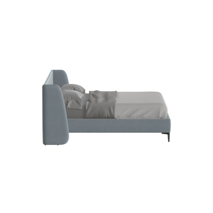 Abbey Upholstered Bed with Structured Headboard and Refined Lines
