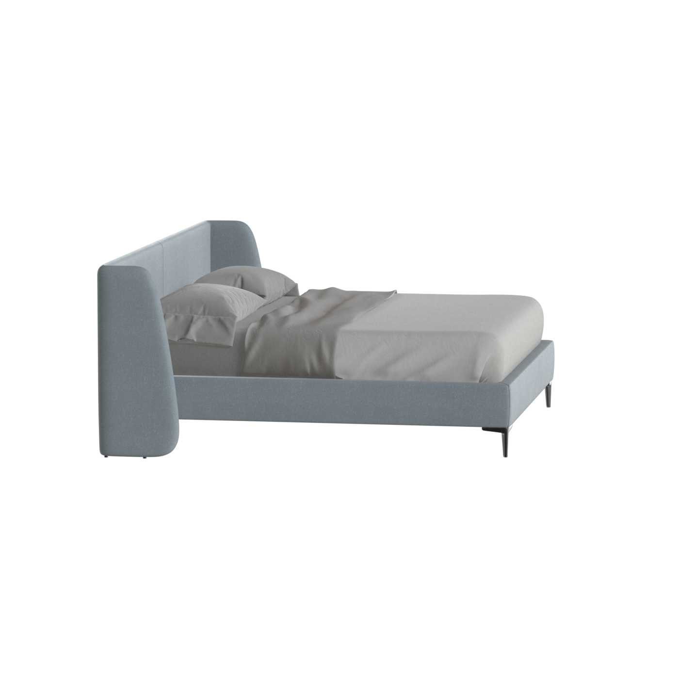 Abbey Upholstered Bed with Structured Headboard and Refined Lines