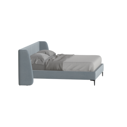 Abbey Upholstered Bed with Structured Headboard and Refined Lines