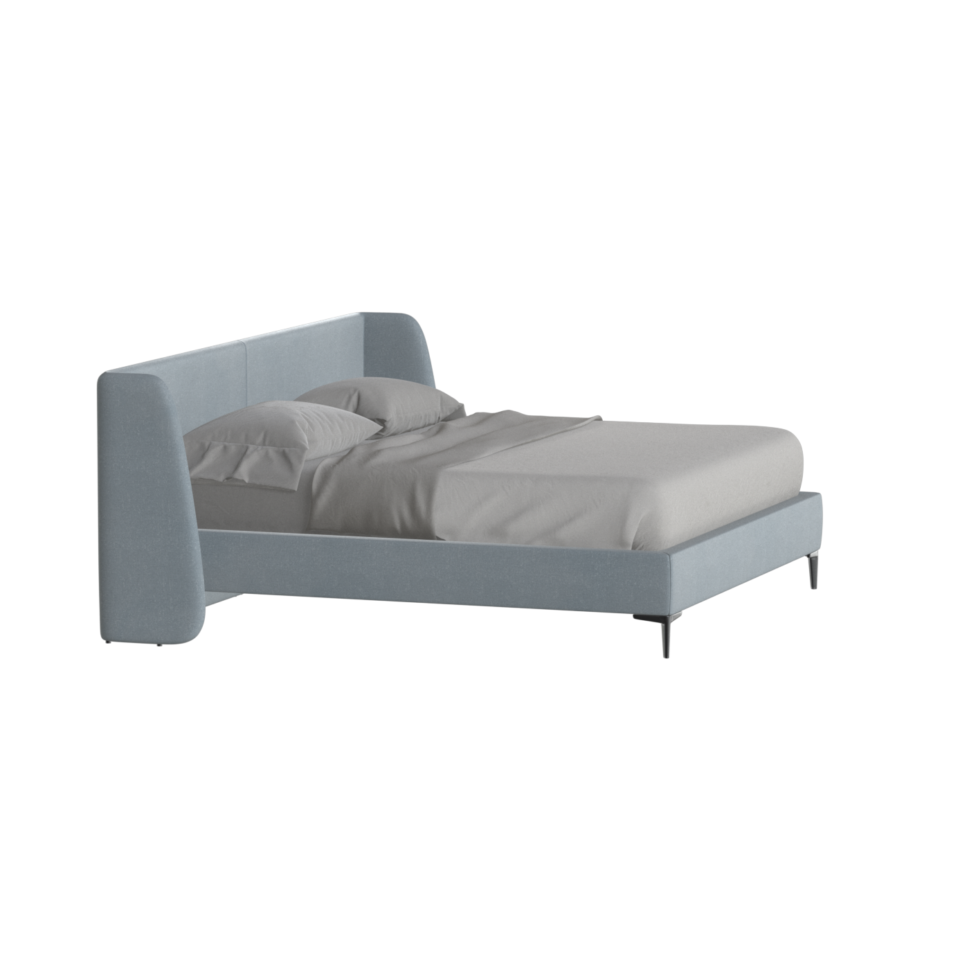 Abbey Upholstered Bed with Structured Headboard and Refined Lines