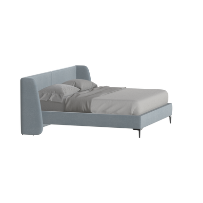 Abbey Upholstered Bed with Structured Headboard and Refined Lines