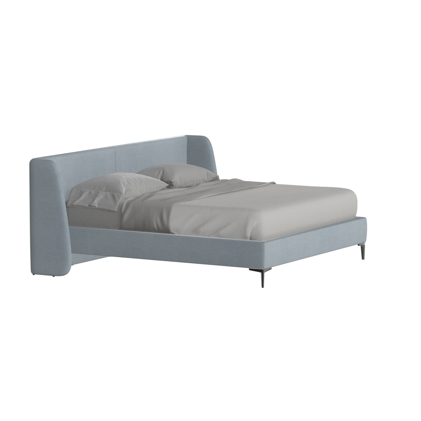 Abbey Upholstered Bed with Structured Headboard and Refined Lines