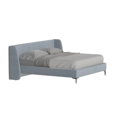Abbey Upholstered Bed with Structured Headboard and Refined Lines