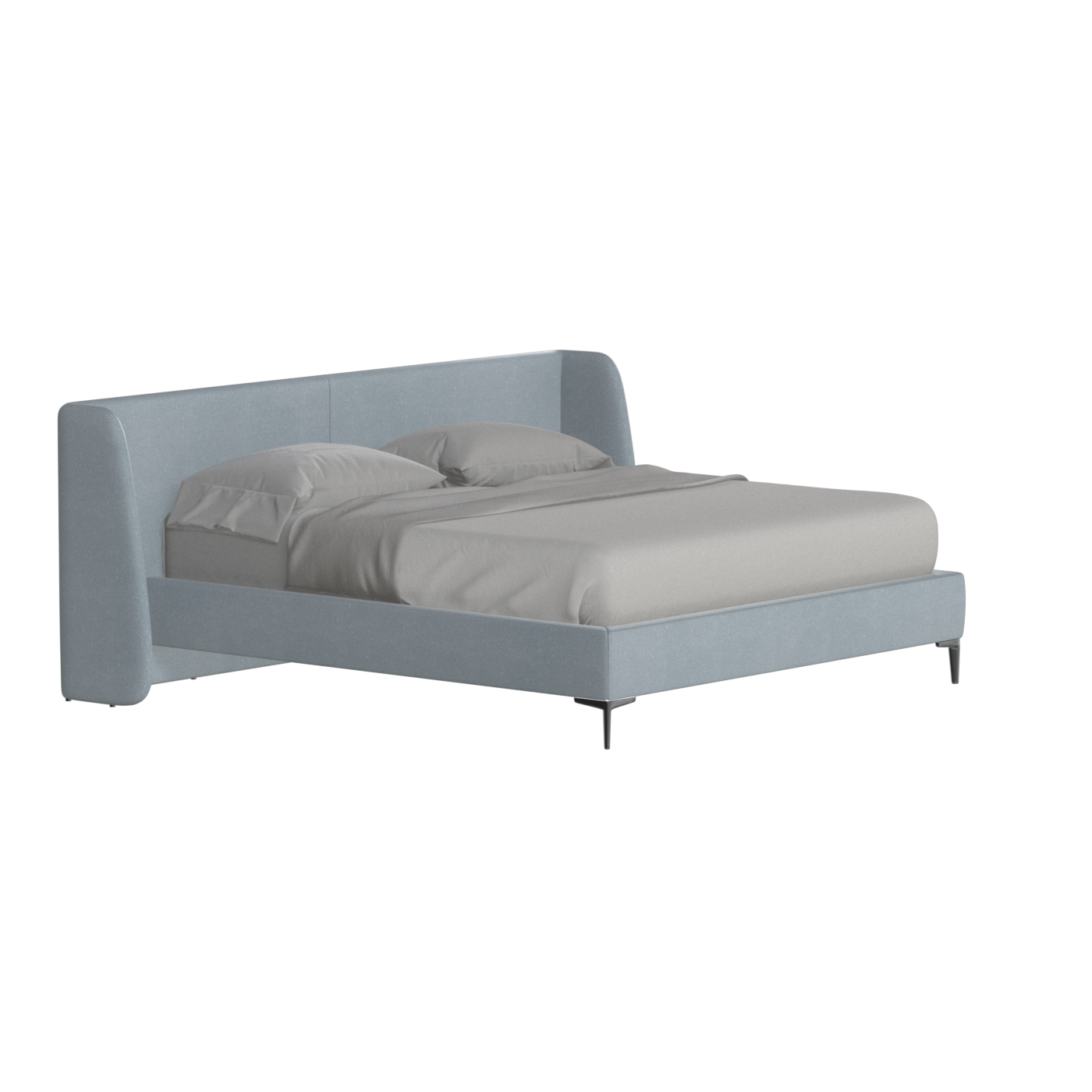 Abbey Upholstered Bed with Structured Headboard and Refined Lines