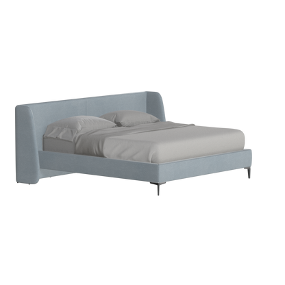 Abbey Upholstered Bed with Structured Headboard and Refined Lines