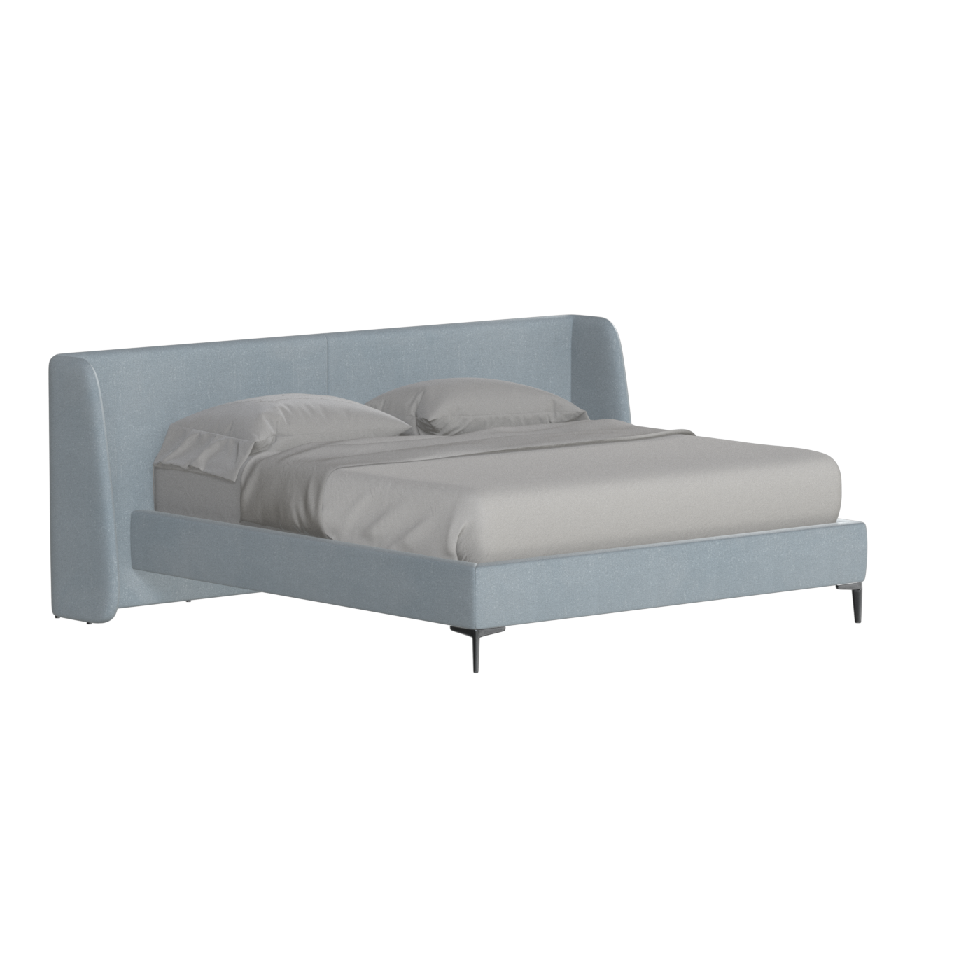 Abbey Upholstered Bed with Structured Headboard and Refined Lines