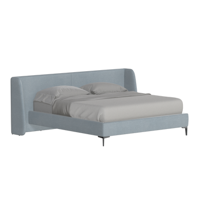 Abbey Upholstered Bed with Structured Headboard and Refined Lines