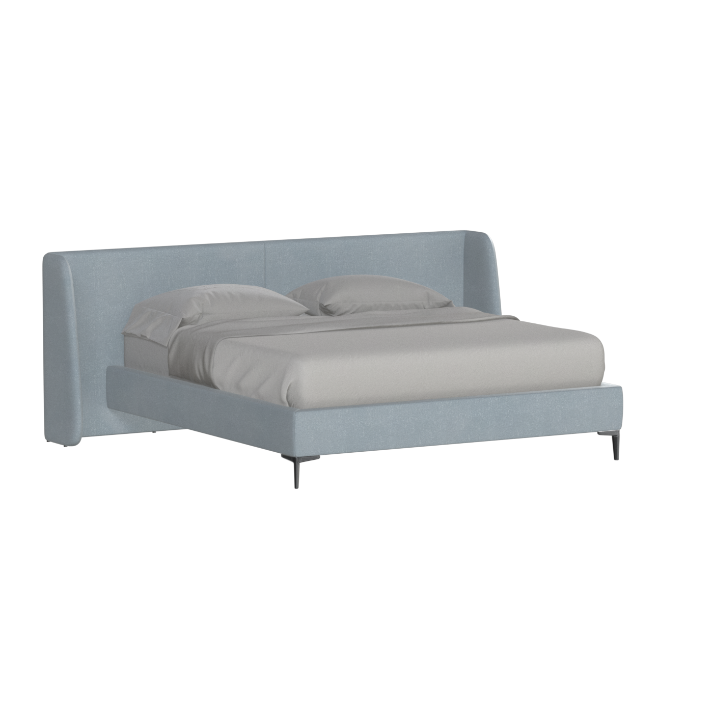 Abbey Upholstered Bed with Structured Headboard and Refined Lines