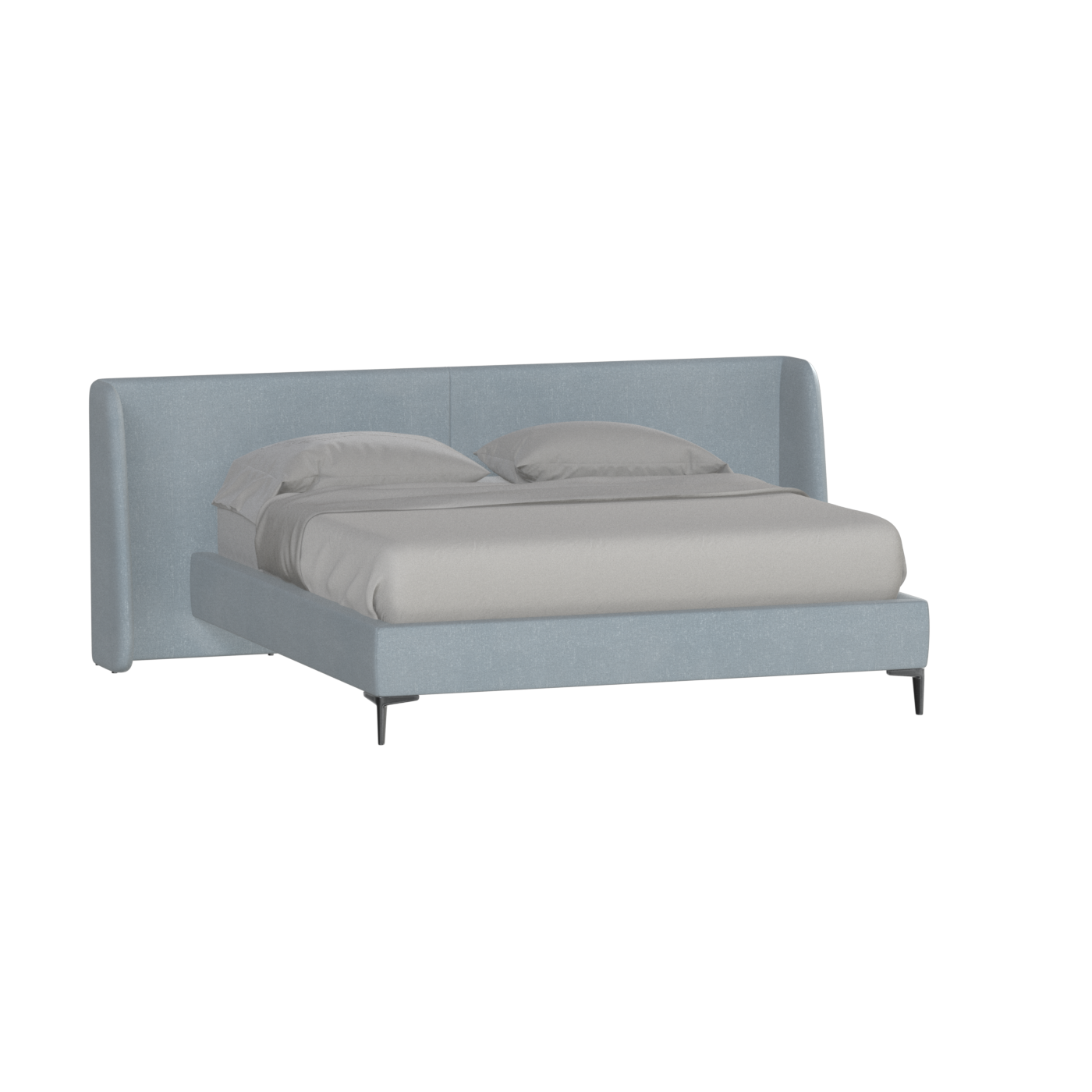 Abbey Upholstered Bed with Structured Headboard and Refined Lines