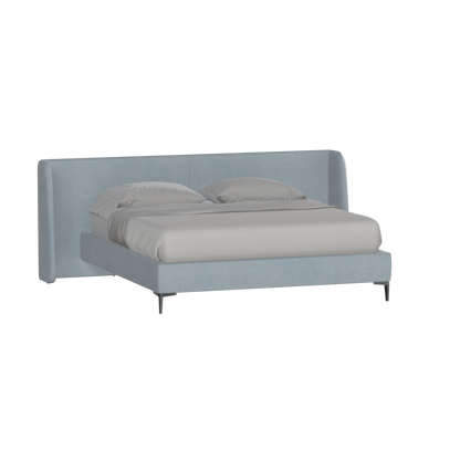 Abbey Upholstered Bed with Structured Headboard and Refined Lines