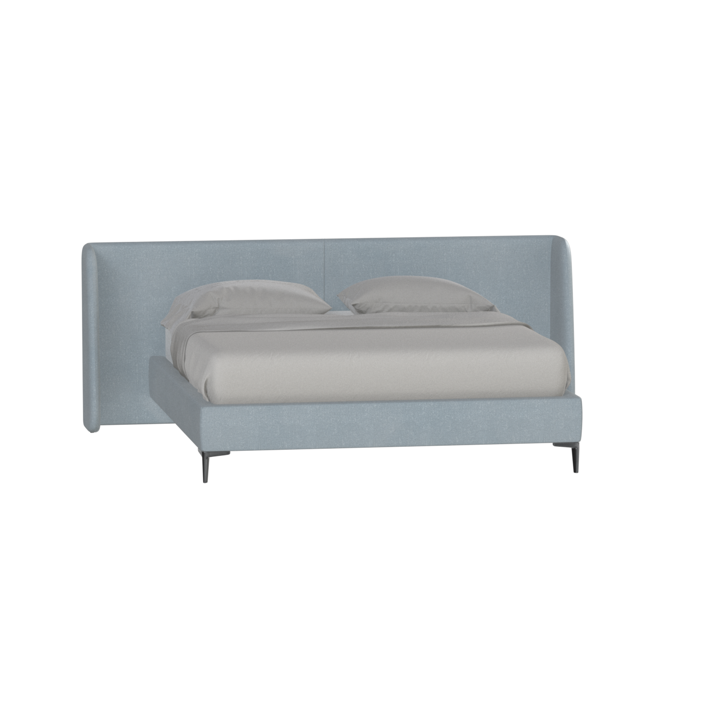 Abbey Upholstered Bed with Structured Headboard and Refined Lines