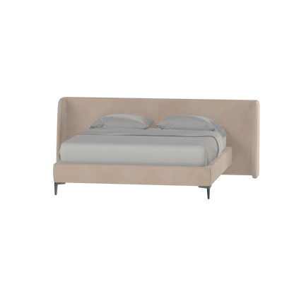 Abbey Upholstered Bed with Structured Headboard and Refined Lines