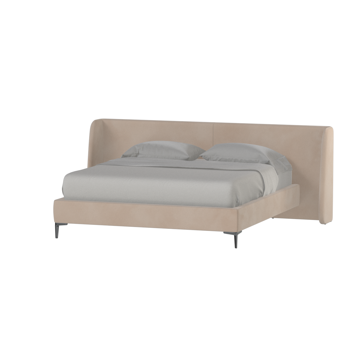 Abbey Upholstered Bed with Structured Headboard and Refined Lines