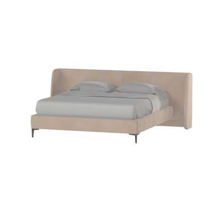 Abbey Upholstered Bed with Structured Headboard and Refined Lines