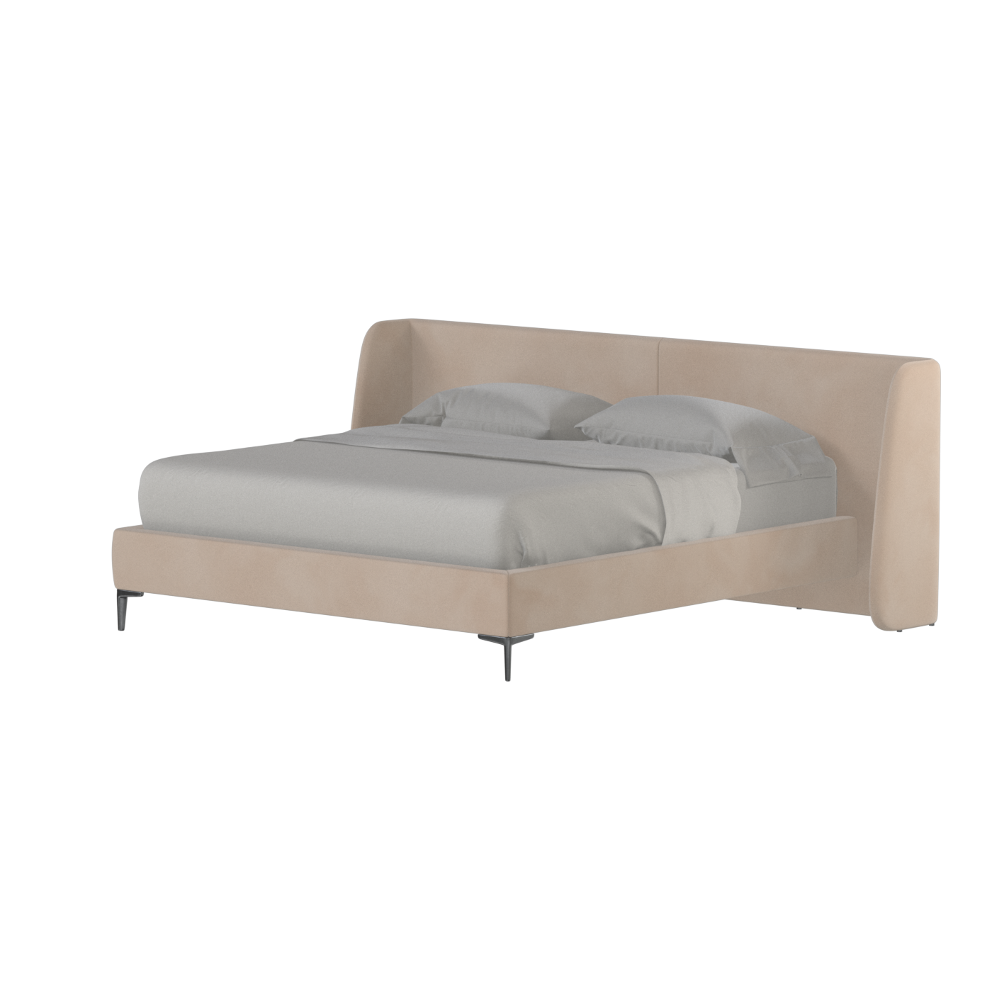 Abbey Upholstered Bed with Structured Headboard and Refined Lines