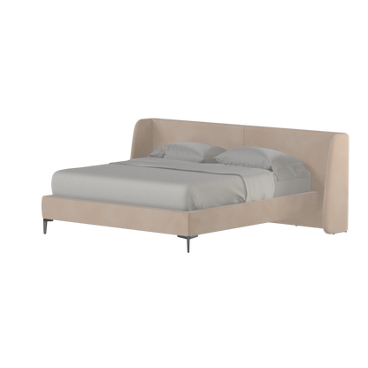 Abbey Upholstered Bed with Structured Headboard and Refined Lines