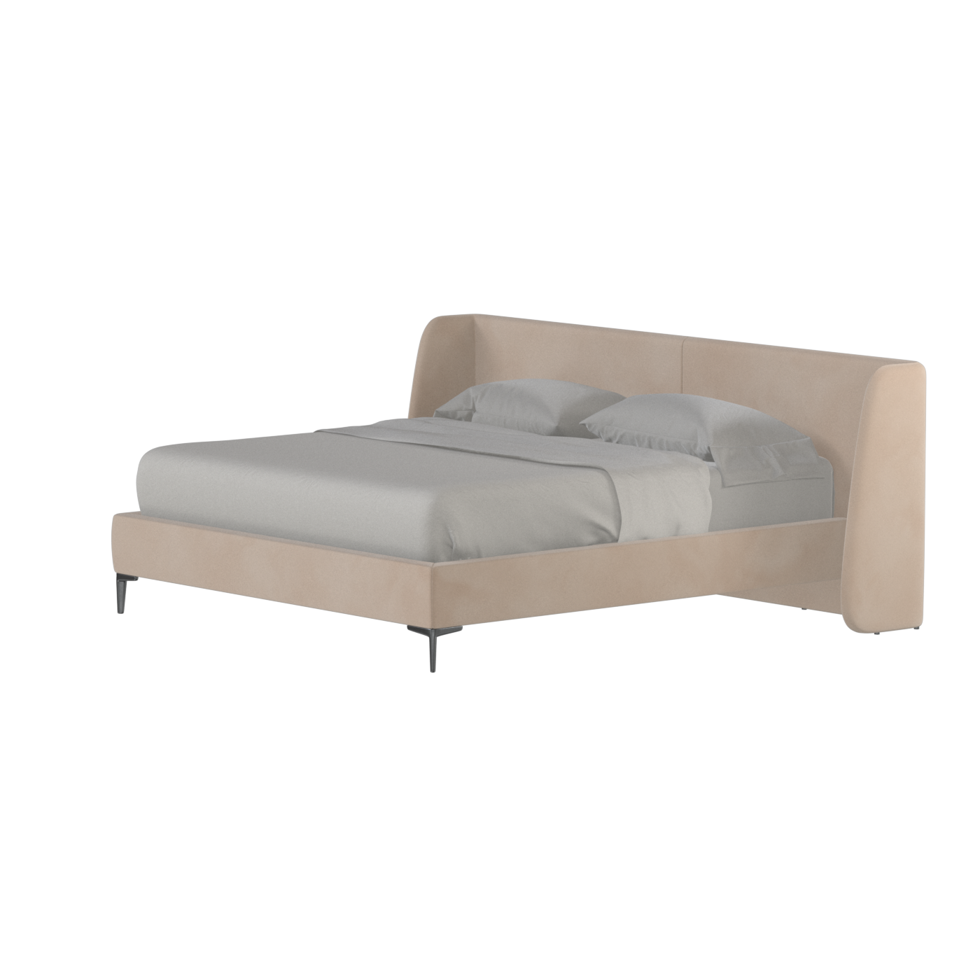 Abbey Upholstered Bed with Structured Headboard and Refined Lines