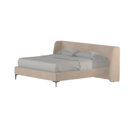 Abbey Upholstered Bed with Structured Headboard and Refined Lines