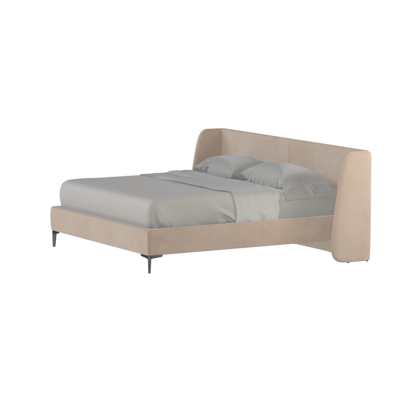 Abbey Upholstered Bed with Structured Headboard and Refined Lines