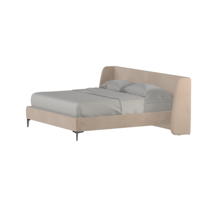 Abbey Upholstered Bed with Structured Headboard and Refined Lines