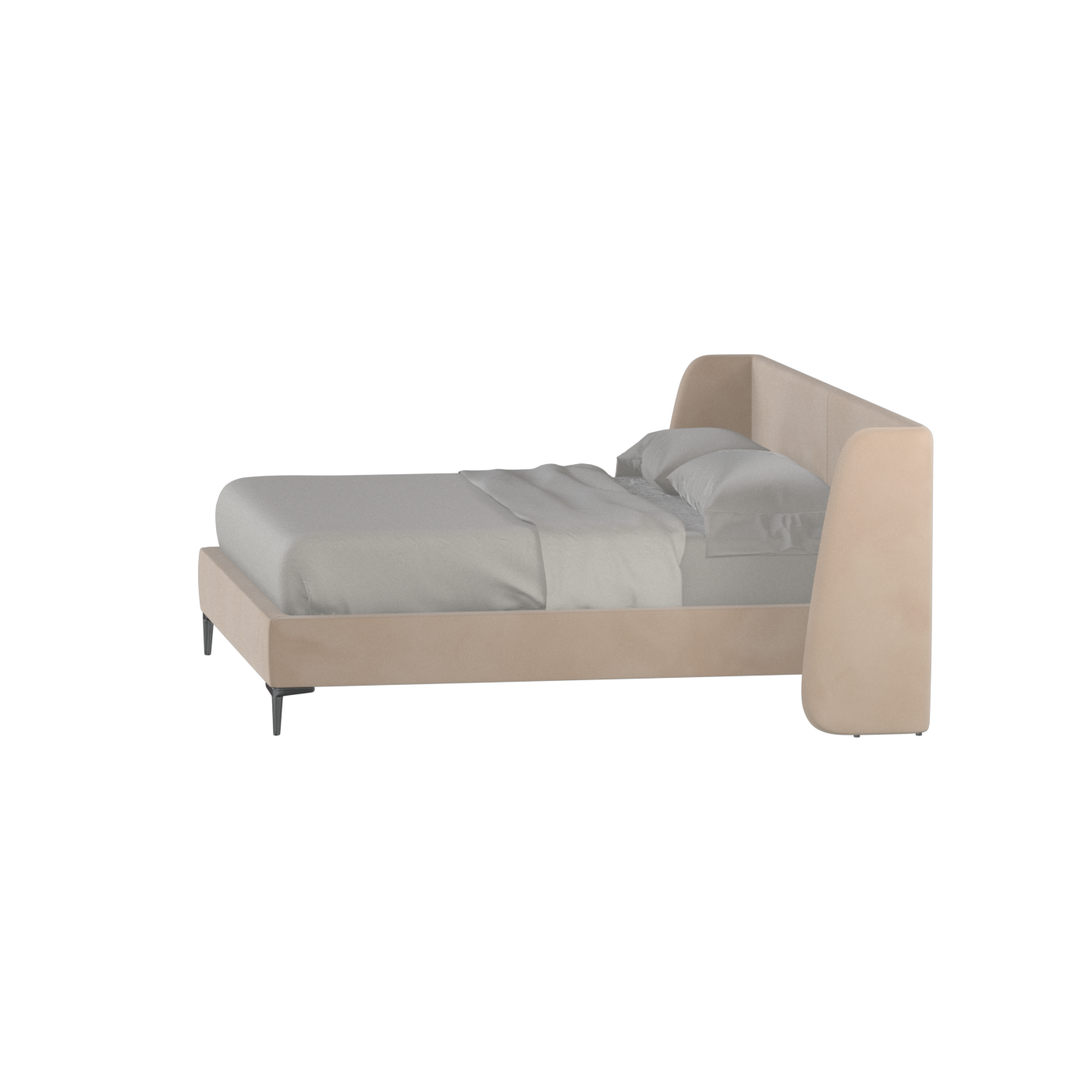 Abbey Upholstered Bed with Structured Headboard and Refined Lines