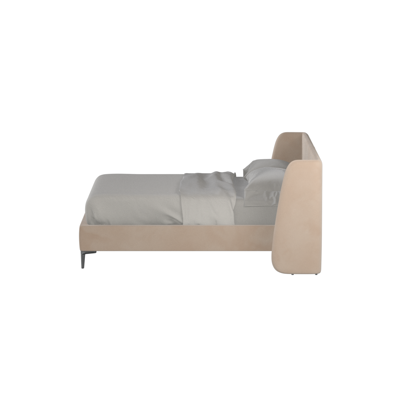 Abbey Upholstered Bed with Structured Headboard and Refined Lines