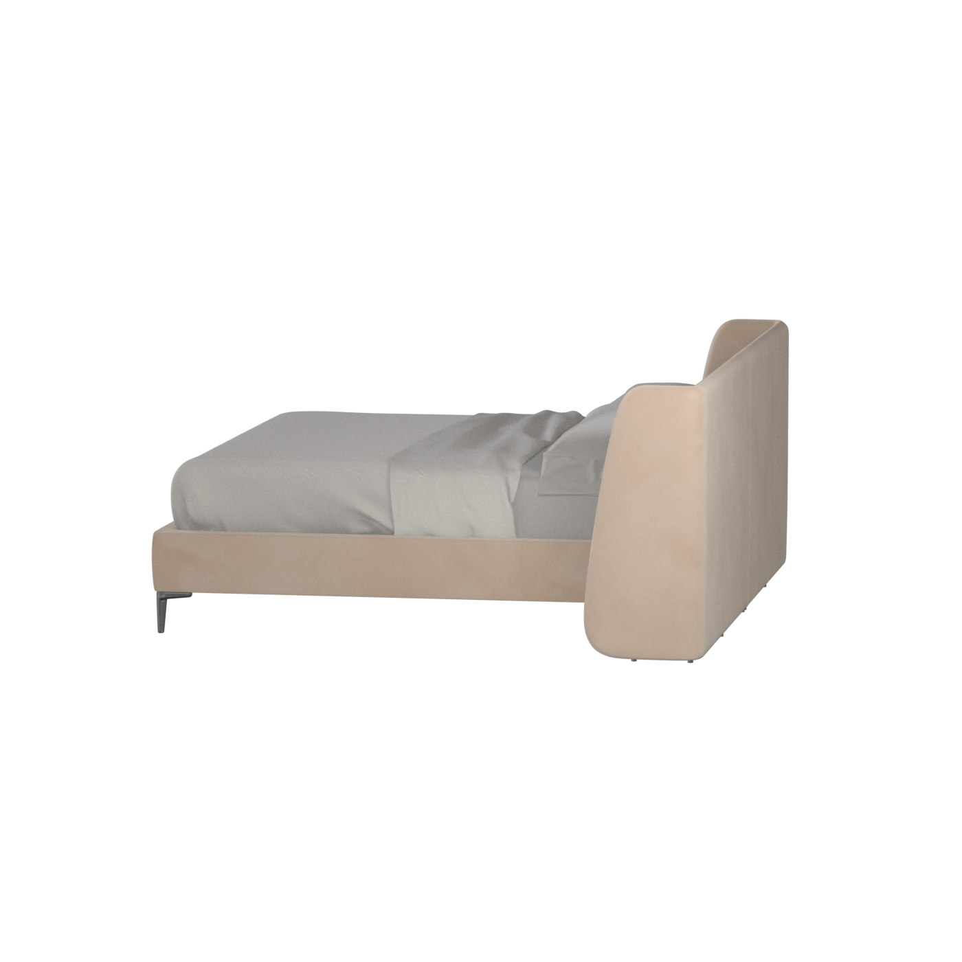 Abbey Upholstered Bed with Structured Headboard and Refined Lines