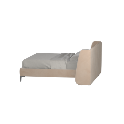Abbey Upholstered Bed with Structured Headboard and Refined Lines