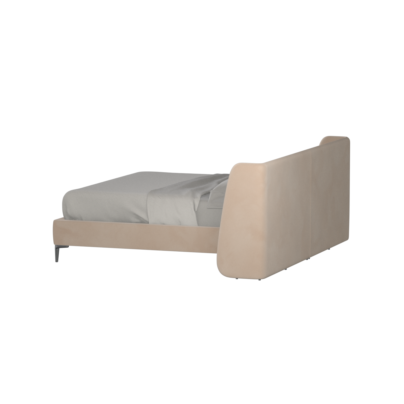 Abbey Upholstered Bed with Structured Headboard and Refined Lines