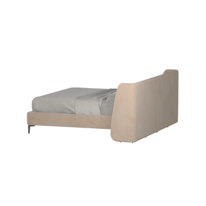 Abbey Upholstered Bed with Structured Headboard and Refined Lines