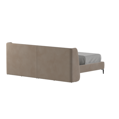 Abbey Upholstered Bed with Structured Headboard and Refined Lines