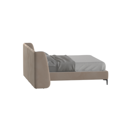 Abbey Upholstered Bed with Structured Headboard and Refined Lines
