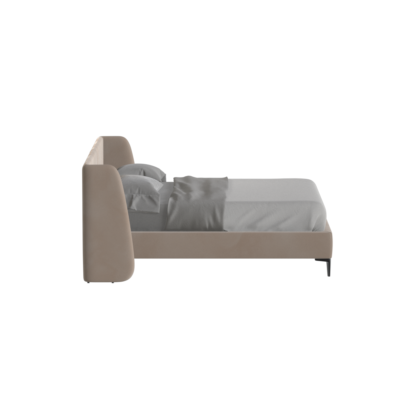 Abbey Upholstered Bed with Structured Headboard and Refined Lines