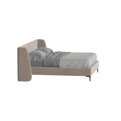Abbey Upholstered Bed with Structured Headboard and Refined Lines