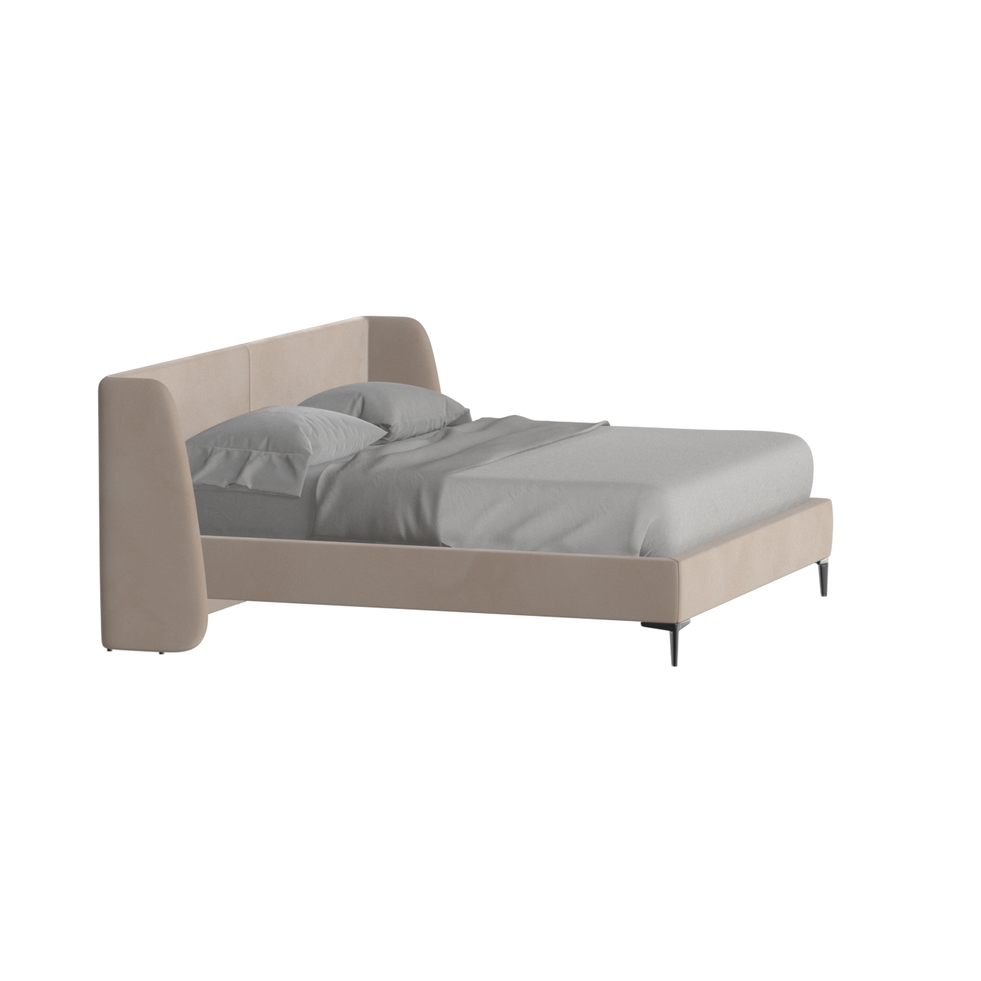 Abbey Upholstered Bed with Structured Headboard and Refined Lines