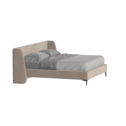 Abbey Upholstered Bed with Structured Headboard and Refined Lines