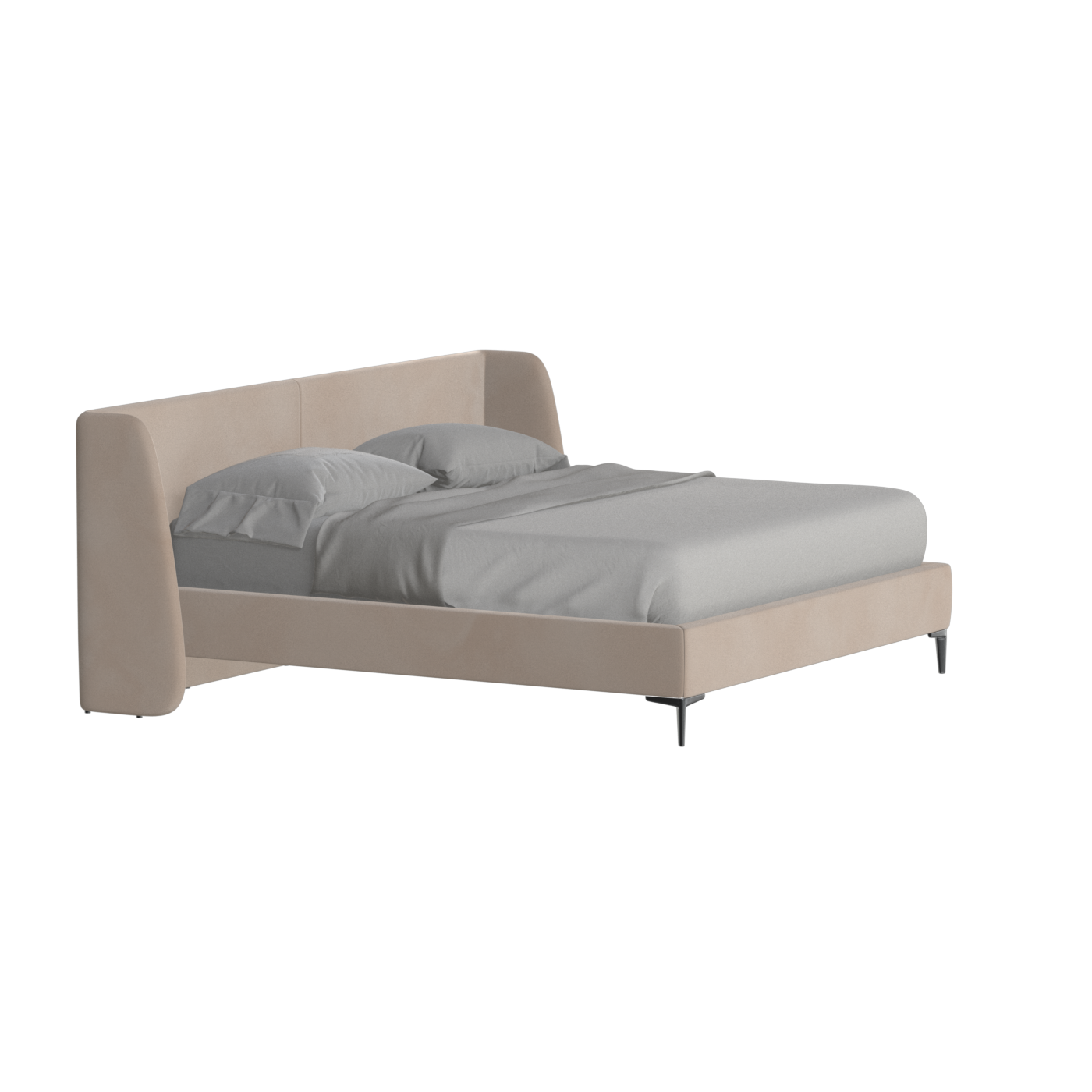 Abbey Upholstered Bed with Structured Headboard and Refined Lines